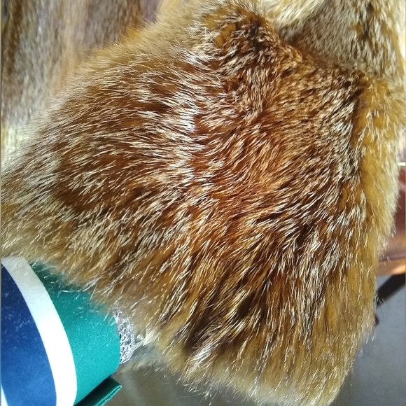 LUXURY REAL RED FOX COAT FUR JACKET W/ HOOD, SZ M - Picture 13 of 16